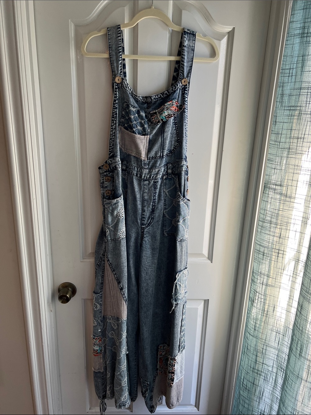 Oli & Hali Patchwork Light Blue Denim Overalls